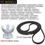 Dryer Belt & Motor Pulley for Whirlpool/Kenmore