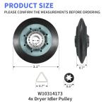 Dryer Drum Support Roller Kit Compatible with Whirlpool