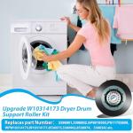 Dryer Drum Support Roller Kit - 4PCS