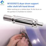 Rear Dryer Drum Roller Axle Shaft for Amana Whirlpool Maytag