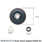 Dryer Drum Support Roller Set for Whirlpool & Kenmore