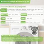 W10837625 Dryer Motor Pulley for Whirlpool & More