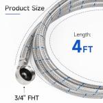4 FT Stainless Steel Washing Machine Hoses, 2 Pack