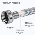 4 FT Stainless Steel Washing Machine Hoses, 2 Pack