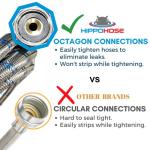 10FT Stainless Steel Washing Machine Hoses - 2 Pack