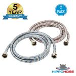 10FT Stainless Steel Washing Machine Hoses - 2 Pack