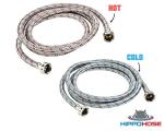 10FT Stainless Steel Washing Machine Hoses - 2 Pack