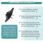 Dryer Thermal Fuse and Thermostat Set for Samsung, LG, Kenmore