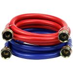 6FT Rubber Washing Machine Hoses - 2 Pack