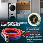 6FT Rubber Washing Machine Hoses - 2 Pack