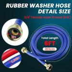 6FT Rubber Washing Machine Hoses - 2 Pack