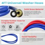 6FT Rubber Washing Machine Hoses - 2 Pack