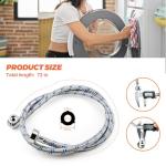 6FT Stainless Steel Washer Hoses with 90° Elbows
