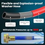 6FT Rubber Washing Machine Hoses - 2 Pack