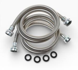 GE 4ft Stainless Steel Washer Hoses – 2 Pack