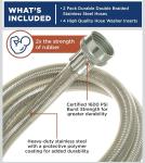 GE 4ft Stainless Steel Washer Hoses – 2 Pack