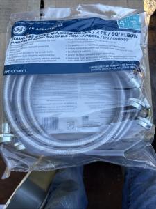 GE Stainless Steel Washer Hoses 6 Feet, 2-Pack