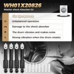 GE Washer Shock Absorber Kit - 4 Dampers & Pins