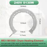 GE Dryer Heating Element Replacement, 240V 5130W