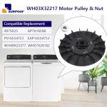 GE Compatible Motor Pulley & Nut 1/2HP WH03X32217