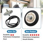 Dryer Drum Roller Kit with Belt & Pulley