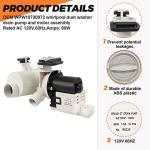 WPW10730972 Drain Pump for Whirlpool and Kenmore