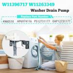Washer Drain Pump W11396717 W11263349 for Whirlpool