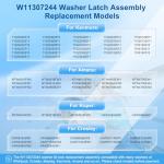 Washer Lid Lock Assembly W11307244 Replacement Parts