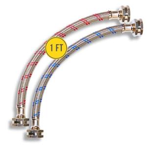 Braided Stainless Steel Washing Machine Hoses (2 Pack)