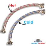 Braided Stainless Steel Washing Machine Hoses (2 Pack)