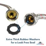 Braided Stainless Steel Washing Machine Hoses (2 Pack)