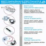 Dryer Heating Element and Thermostat Set for Whirlpool