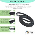 W10198086 Dryer Drum Drive Belt for Maytag Whirlpool