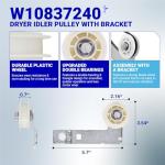 Dryer Drum Belt Idler Pulley Kit for Whirlpool