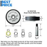 Maytag LDE410 Dryer Roller and Pulley Kit