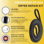 Dryer Repair Kit with Wheels and Pulley