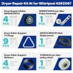 Whirlpool Maytag Dryer Repair Kit with Belt and Rollers