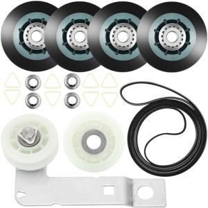 Dryer Repair Kit with Drum Roller, Belt, Pulley