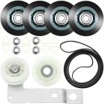 Dryer Repair Kit with Drum Roller, Belt, Pulley