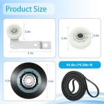 Dryer Repair Kit with Drum Roller, Belt, Pulley