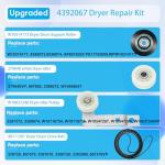 Dryer Repair Kit with Drum Roller, Belt, Pulley