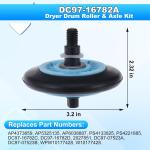 Dryer Drum Roller & Axle Kit for Samsung, Whirlpool