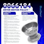 8066184 Dryer Motor Pulley - 4 Pack