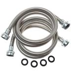 GE Stainless Steel Washing Machine Hoses 4-Foot 2-Pack