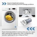 DC97-16991A Washer Drain Pump Filter Replacement for Samsung Washer Coin Trap Leak Proof WF42H5000AW WF42H5000AW/A2 WF42H5200AW/A2 WF45K6500AW/A2 WF45M5500A/WF45M5100A W45R6100A WF50K7500A