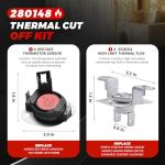 Dryer Heating Element and Thermostat Kit for Whirlpool