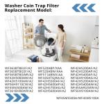 DC97-16991A Washer Drain Pump Filter Replacement for Samsung Washer Coin Trap Leak Proof WF42H5000AW WF42H5000AW/A2 WF42H5200AW/A2 WF45K6500AW/A2 WF45M5500A/WF45M5100A W45R6100A WF50K7500A