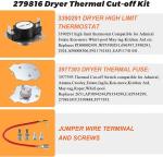 Dryer Heating Element and Thermostat for Whirlpool