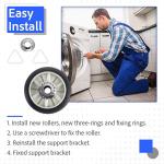 Replacement Drum Roller Kit for Whirlpool & Kenmore