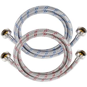 Stainless Steel 4 Ft Washer Hoses 2-Pack